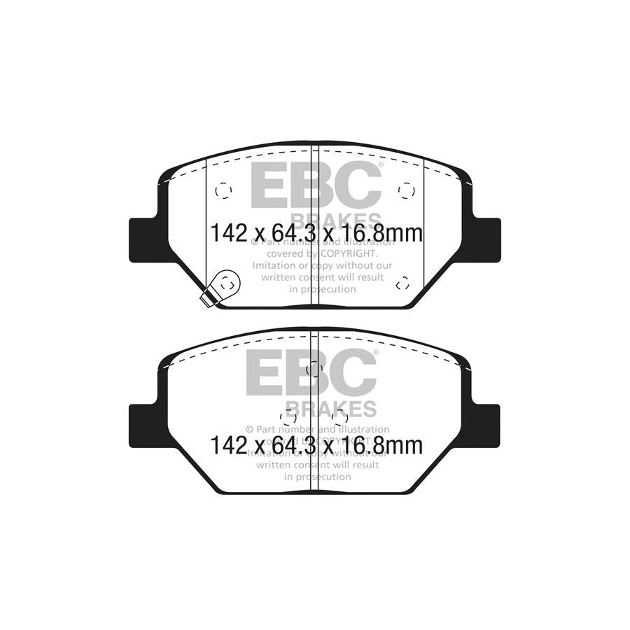 EBC DP43065R Cadillac XT4 Yellowstuff Front Brake Pads 2 | ML Performance UK Car Parts