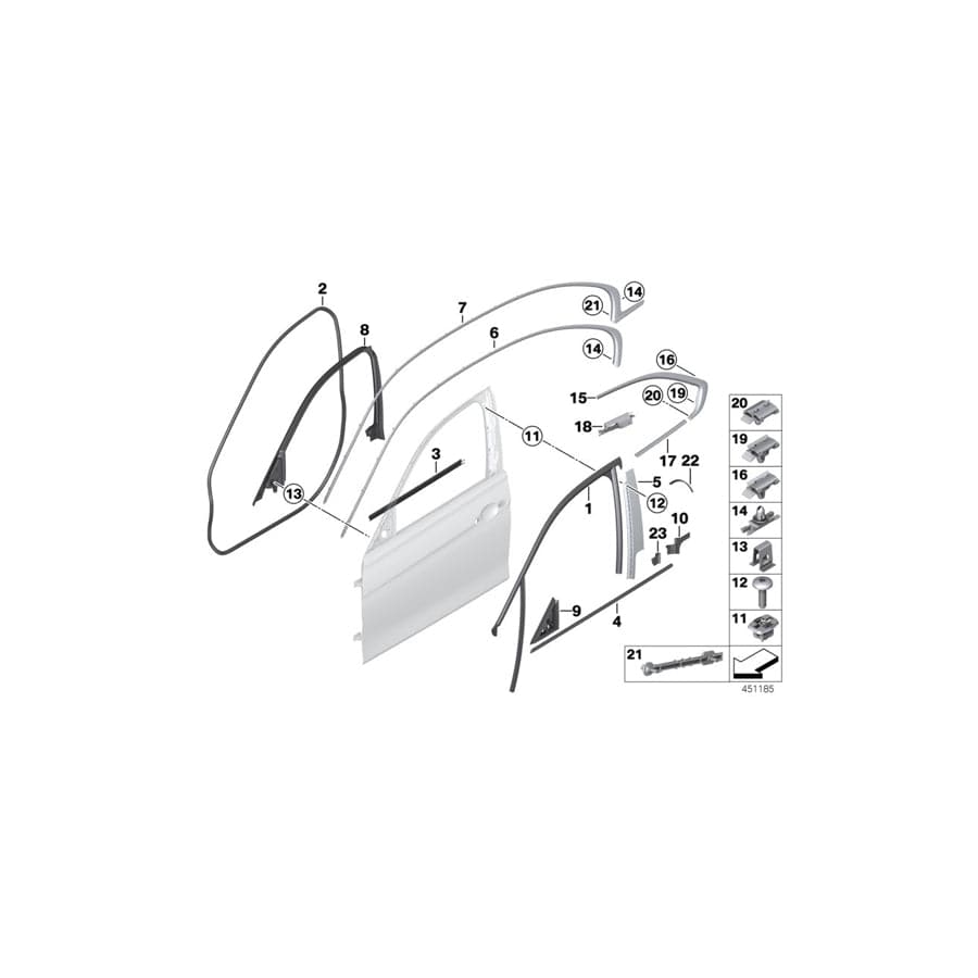 Genuine BMW 51337259381 F31 F80 F30 Sealing,Window Frame,Interior Frnt Left (Inc. Hybrid 3) | ML Performance UK Car Parts