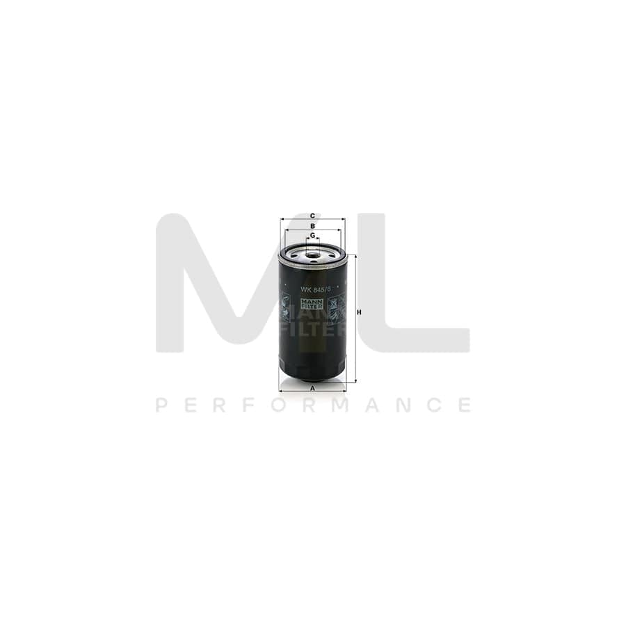 MANN-FILTER WK 845/6 Fuel filter Spin-on Filter | ML Performance Car Parts