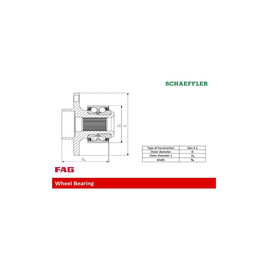 FAG 713 6111 10 Wheel Bearing Kit For VW Polo Vi (Aw1, Bz1)