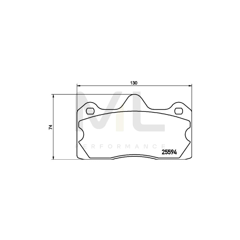 Hella 8DB 355 020-391 Brake Pad Set Not Prepared For Wear Indicator, Without Accessories | ML Performance Car Parts