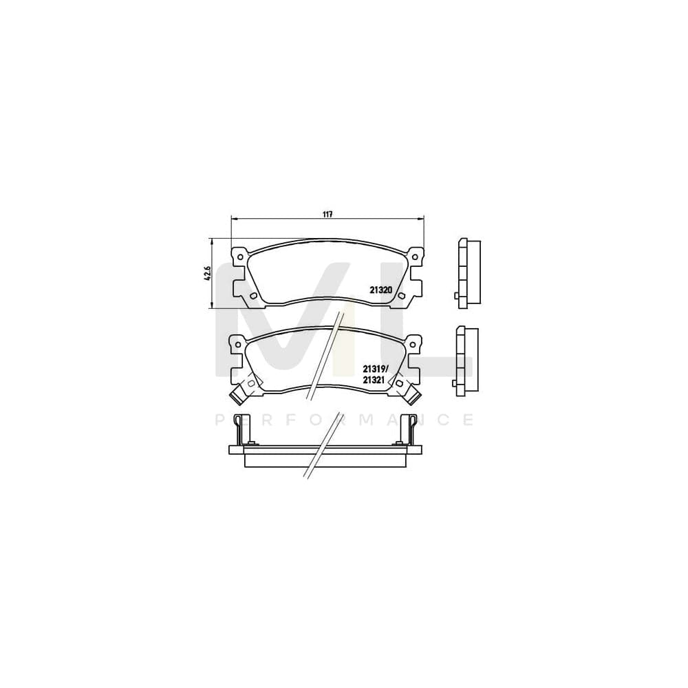 Brembo P 49 025 Brake Pad Set With Acoustic Wear Warning | ML Performance Car Parts