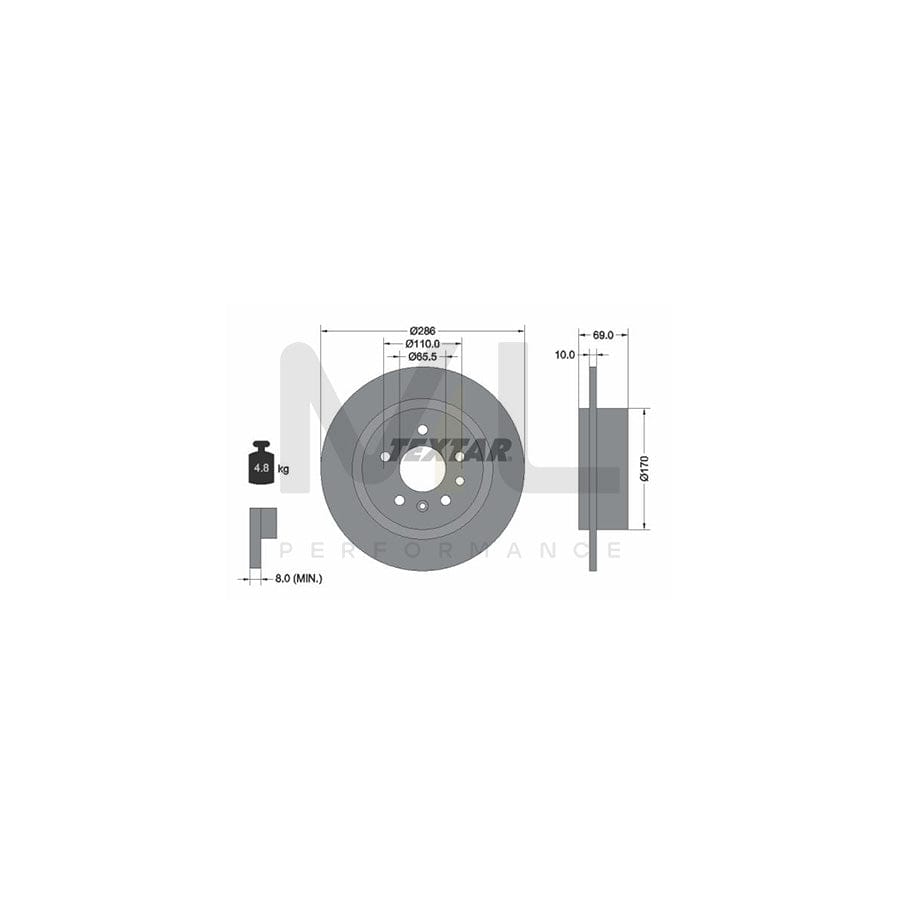 TEXTAR 92100200 Brake Disc for SAAB 9-5 Solid, without wheel hub, without wheel studs | ML Performance Car Parts