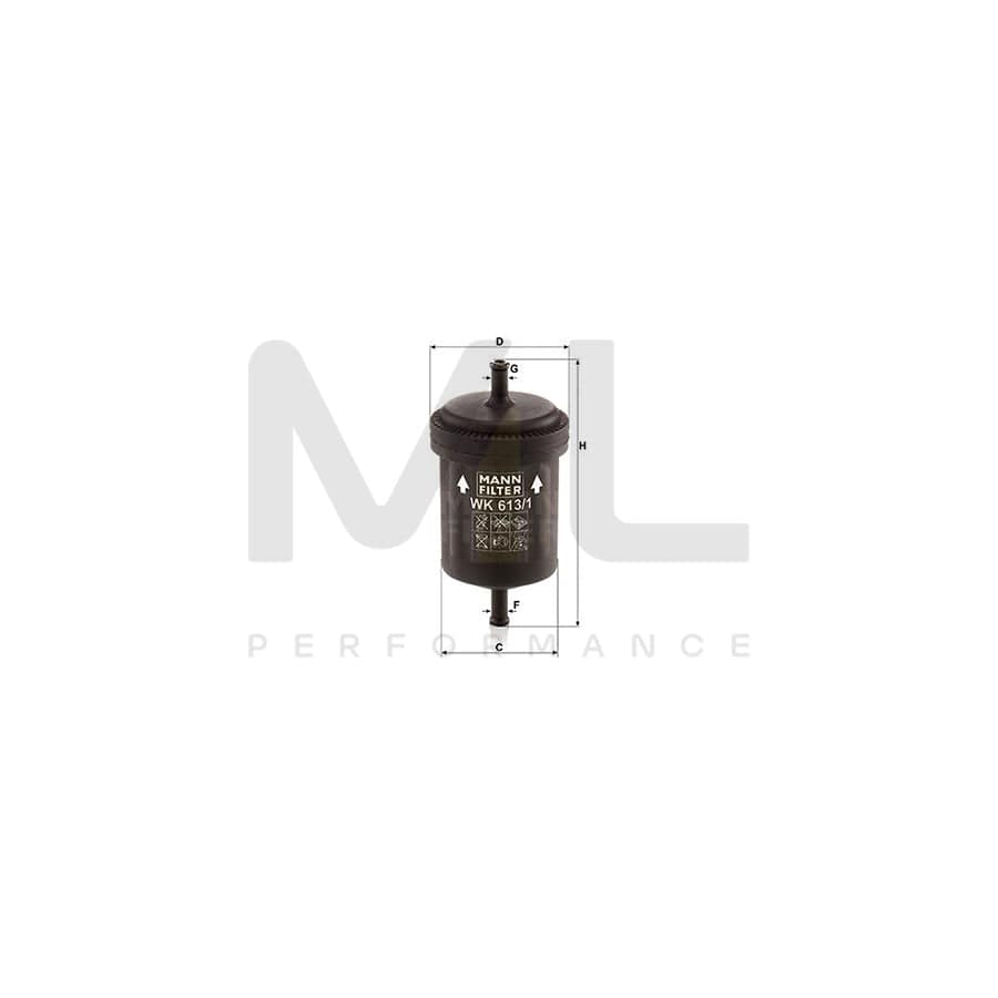 MANN-FILTER WK 613/1 Fuel filter In-Line Filter | ML Performance Car Parts