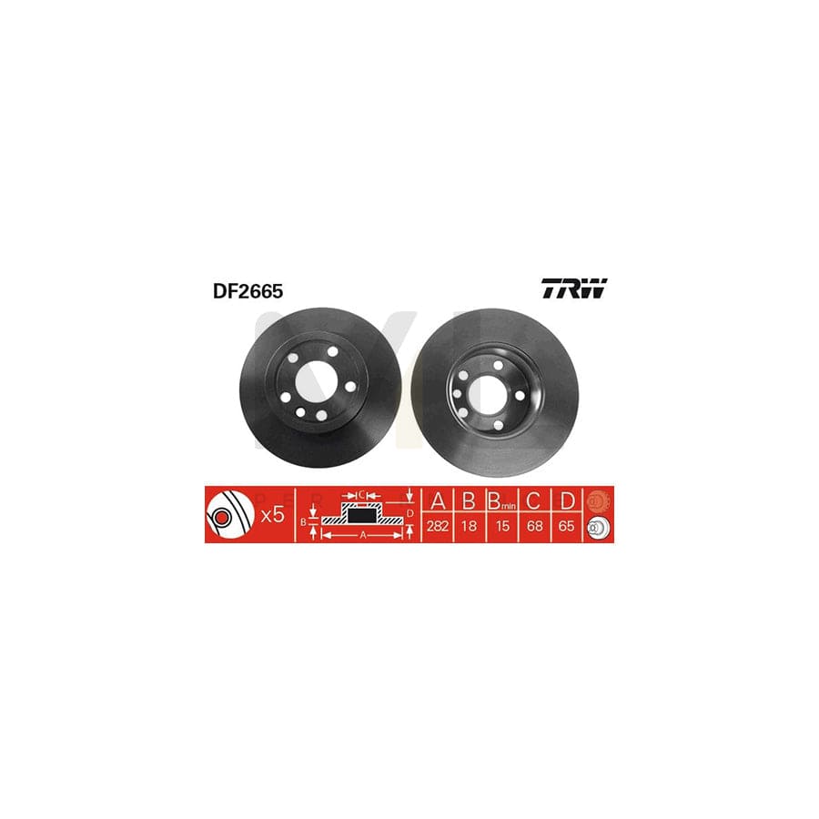 TRW DF2665 Brake Disc Solid, Painted | ML Performance Car Parts