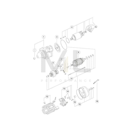 MAHLE ORIGINAL MS 193 Starter motor 12V 3,0kW, Teeth Quant.: 9 | ML Performance Car Parts