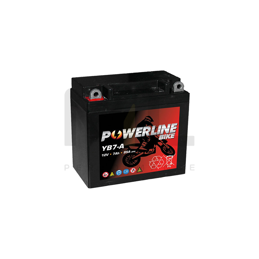 YB7-A AGM Powerline Motorcycle Battery 12V 7Ah YB7A | Car Batteries UK | ML Performance Car Parts