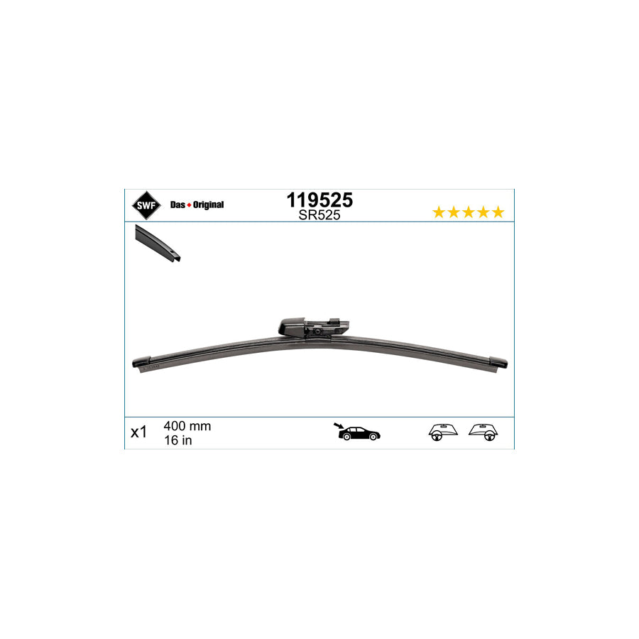 Swf Original Visioflex Rear, Visioflex Rear 119525 Wiper Blade | ML Performance UK Car Parts