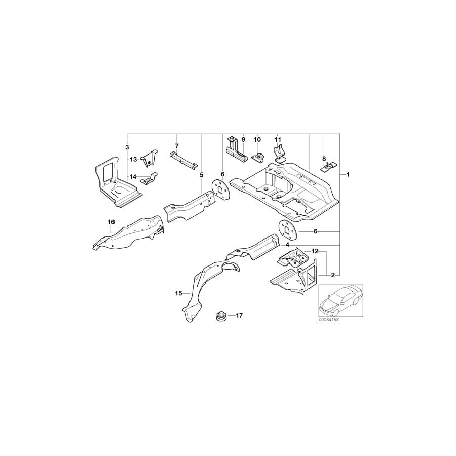 Genuine BMW 41117015860 E46 Right Rear Side Member (Inc. 318ti, 325ti & 320td) | ML Performance UK Car Parts