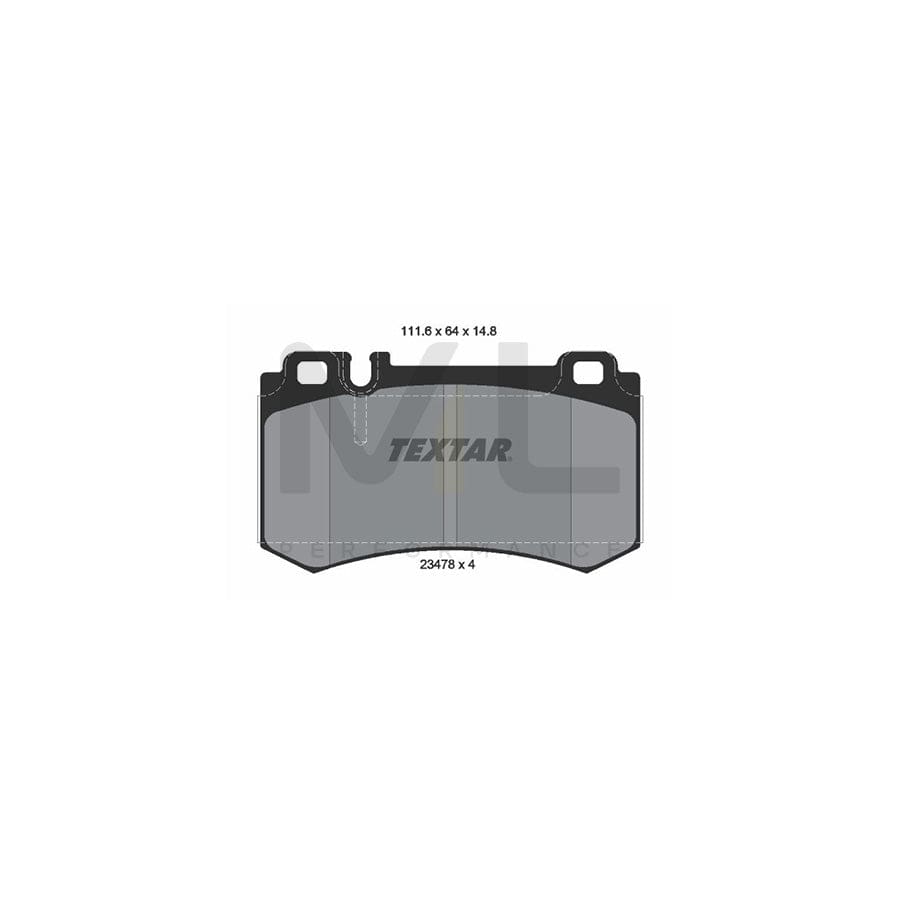 TEXTAR 2347802 Brake pad set prepared for wear indicator | ML Performance Car Parts