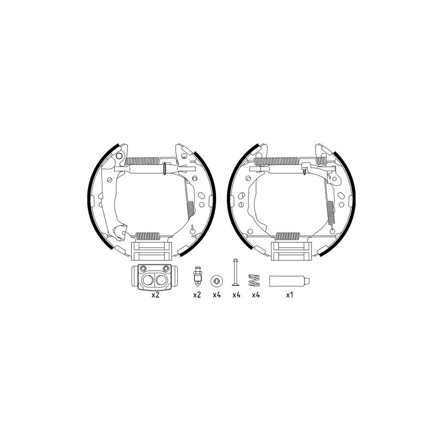 Hella Shoe Kit Pro 8DB 355 022-631 Brake Set, Drum Brakes For Hyundai Amica / Atoz (MX)