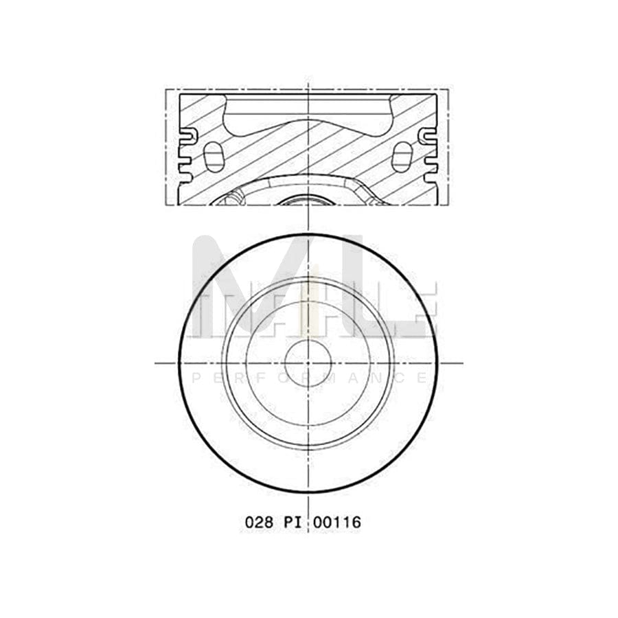 MAHLE ORIGINAL 028 PI 00116 002 Piston 81,51 mm, with cooling duct, with piston ring carrier | ML Performance Car Parts