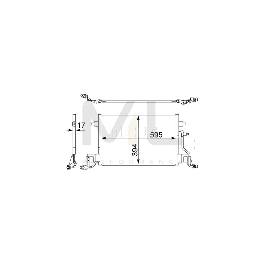 MAHLE ORIGINAL AC 403 000S Air conditioning condenser for AUDI A6 with seal ring, without dryer | ML Performance Car Parts