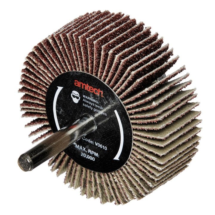 Amtech 60x20mm Abrasive Flap Wheel (Grit 60) | ML Performance DIY & Power Tools