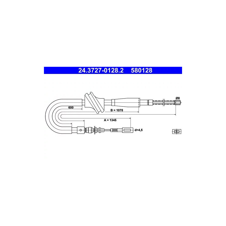 ATE 24.3727-0128.2 Hand Brake Cable