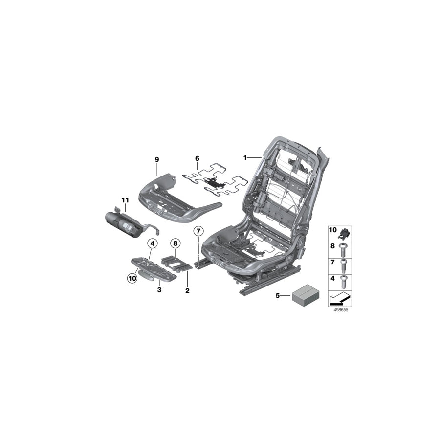 Genuine BMW 52107351859 F12 F13 Seat Mech. Assembly, Comfort Seat, Left (Inc. 640dX, 650i & 640i) | ML Performance UK