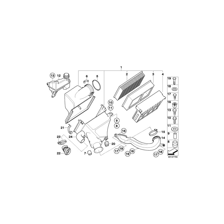 Genuine BMW 13711740066 E39 Intake Muffler (Inc.  & 520i) | ML Performance UK Car Parts