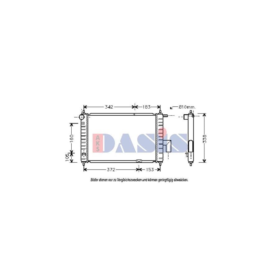 AKS Dasis 510014N Engine Radiator For Daewoo Matiz I Hatchback (M100, M150) | ML Performance UK