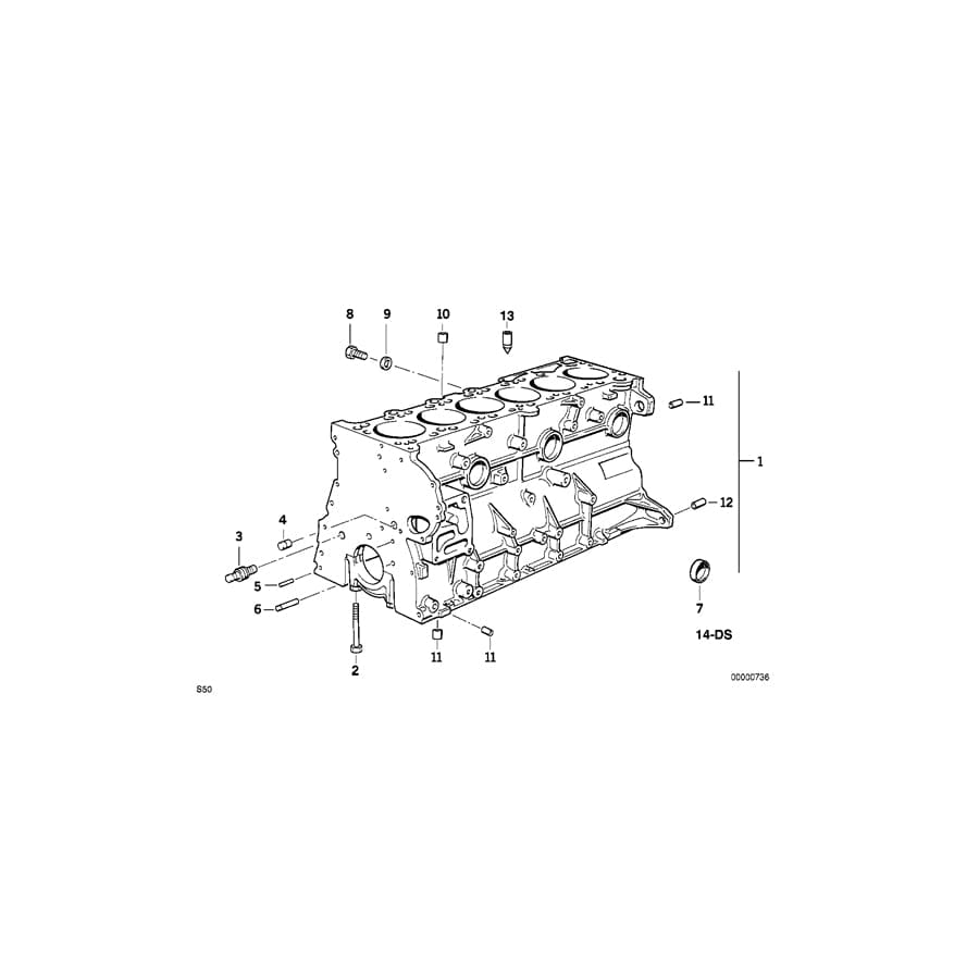 Genuine BMW 11111317548 E36 Classic Bolt (Inc. Z3 M & M3) | ML Performance UK Car Parts