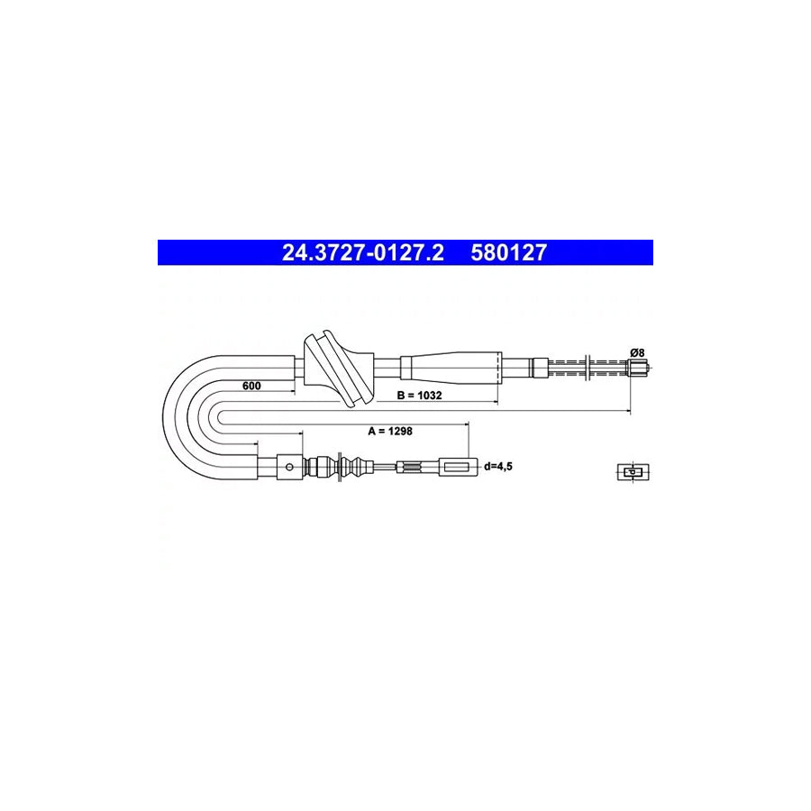 ATE 24.3727-0127.2 Hand Brake Cable