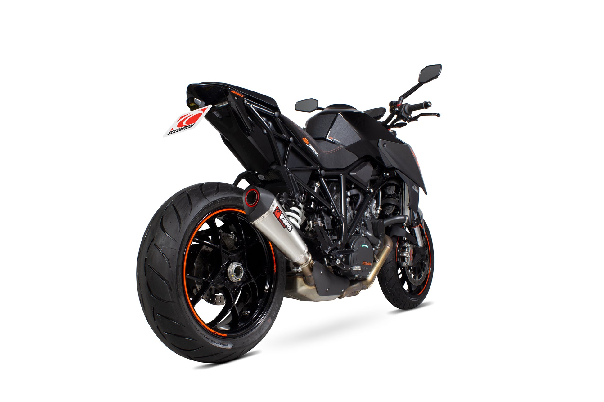 Scorpion RKT90SEO KTM 1290 Superduke R Serket Taper Slip-On - Brushed Stainless Steel Sleeve | ML Performance UK UK