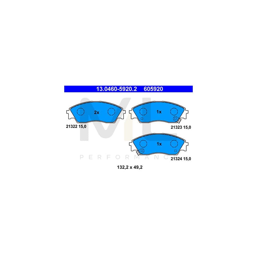 ATE 13.0460-5920.2 Brake pad set with acoustic wear warning | ML Performance Car Parts