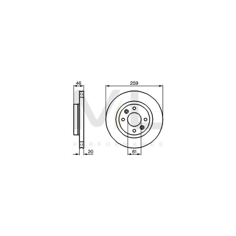 BOSCH 0 986 478 270 Brake Disc Internally Vented, Vented, Oiled | ML Performance Car Parts