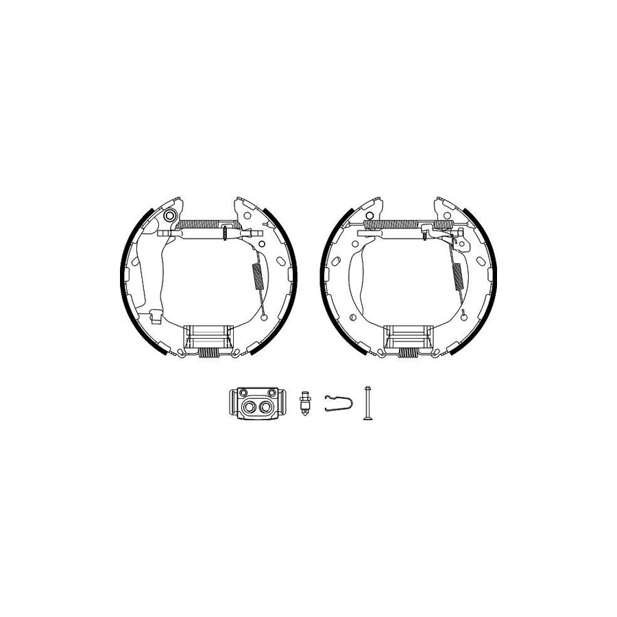 Hella 8DB 355 022-551 Brake Set, Drum Brakes For Hyundai I10 I (PA)