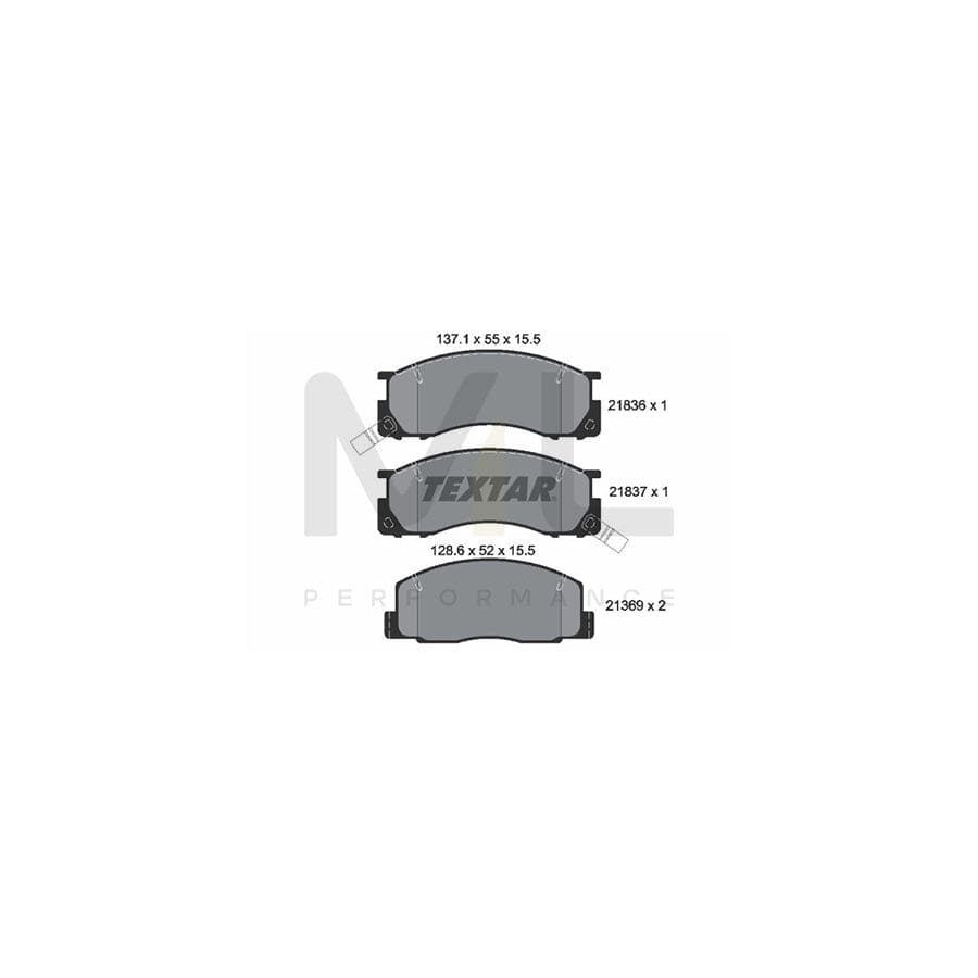 TEXTAR 2183601 Brake pad set with acoustic wear warning | ML Performance Car Parts