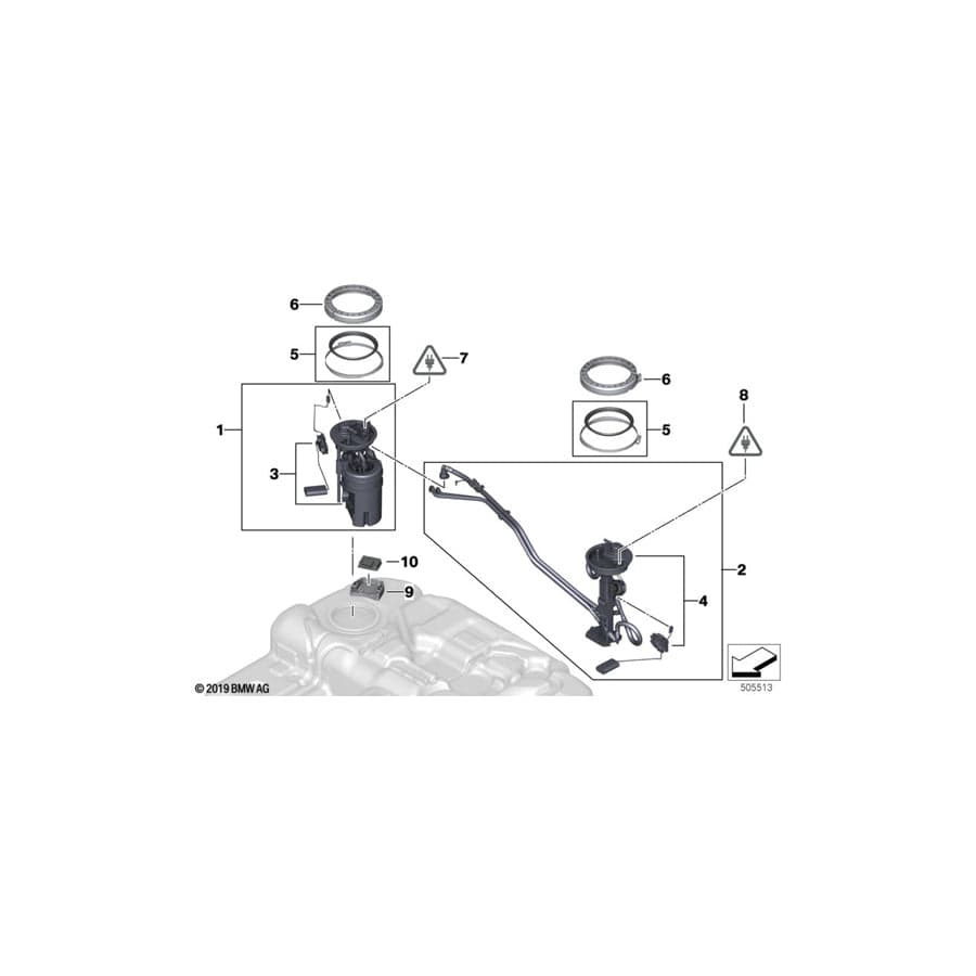 Genuine BMW 16117324297 F15 F16 Delivery Unit With In-Tank Pump, Right (Inc. X6 30dX, X6 M50dX & X5 30dX) | ML Performance UK Car Parts