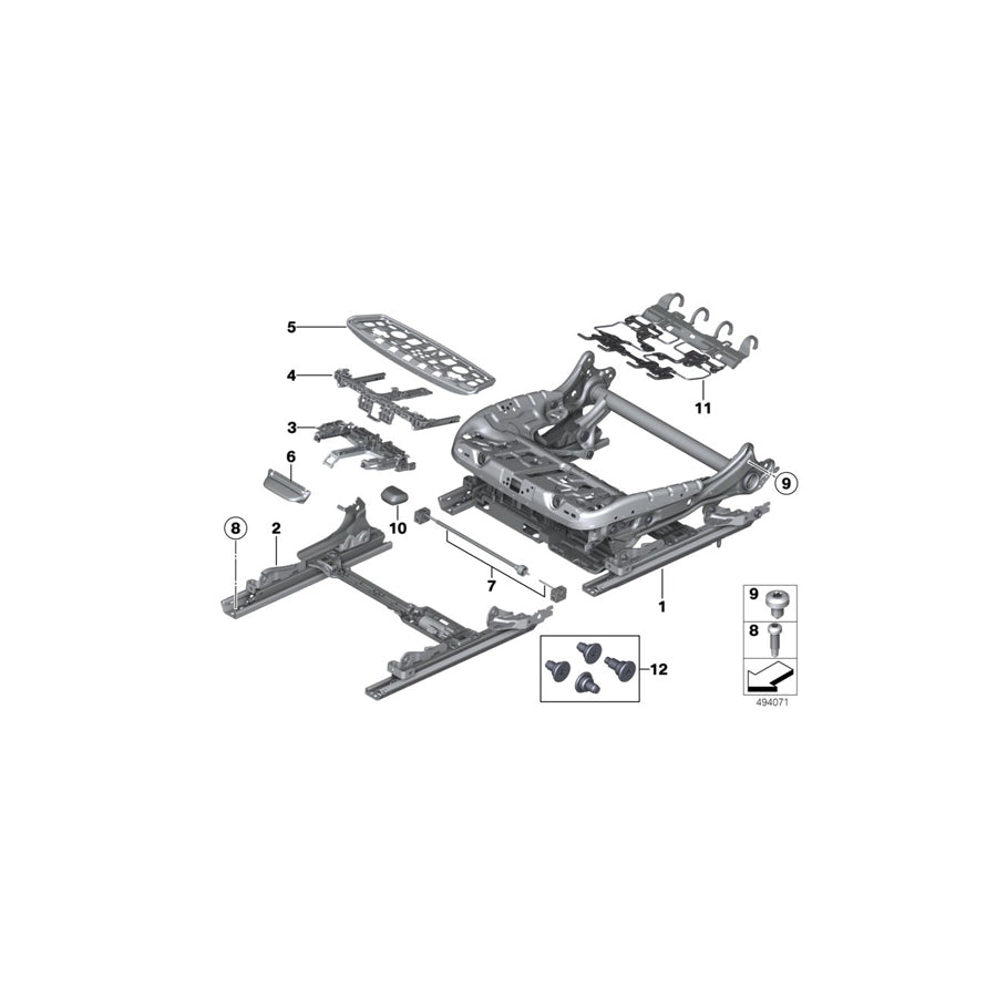 Genuine BMW 52107329941 F16 F07 Seat Frame, Comfort Seat, Left (Inc. 528i, 760LiS & 740Li) | ML Performance UK