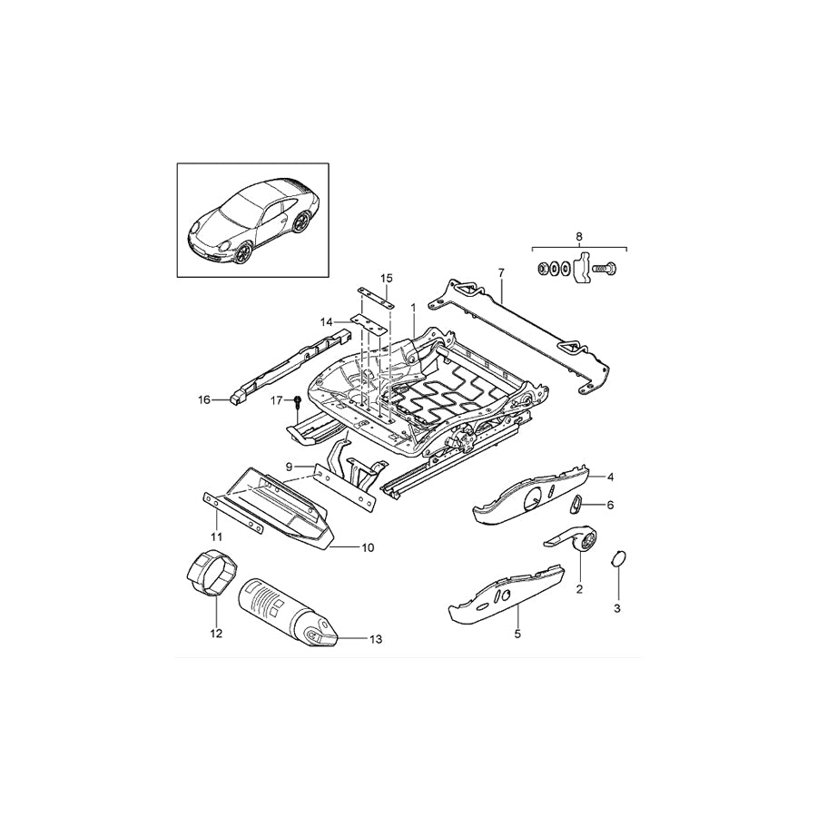 Genuine Porsche Fire Extinguisher Cup Support Porsche 987 Boxster / Cayman / 997 | ML Performance UK Car Parts