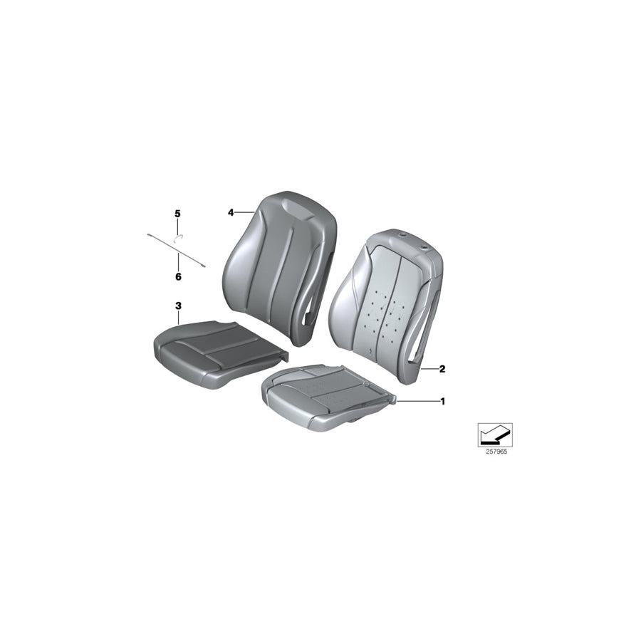 Genuine BMW 52107329024 F32 F22 F21 Cover Backrest Vinyl Right SCHWARZ (Inc. 118i, 125d & 228iX) | ML Performance UK