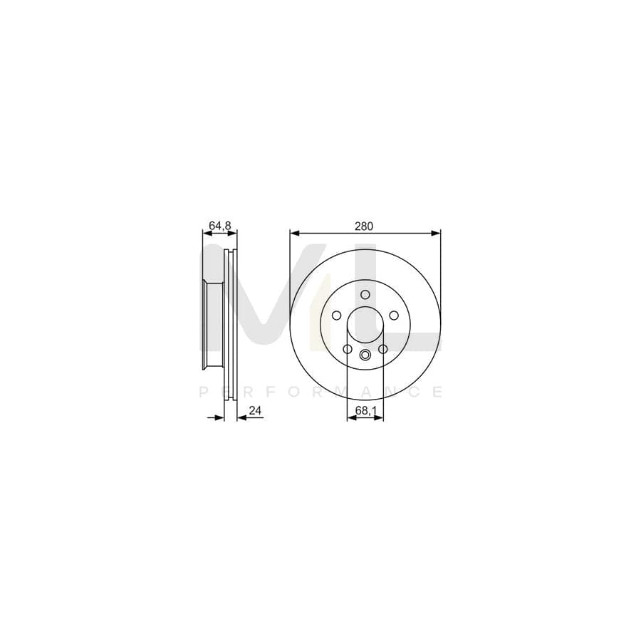 BOSCH 0 986 479 S80 Brake Disc for VW TRANSPORTER Vented, Oiled | ML Performance Car Parts