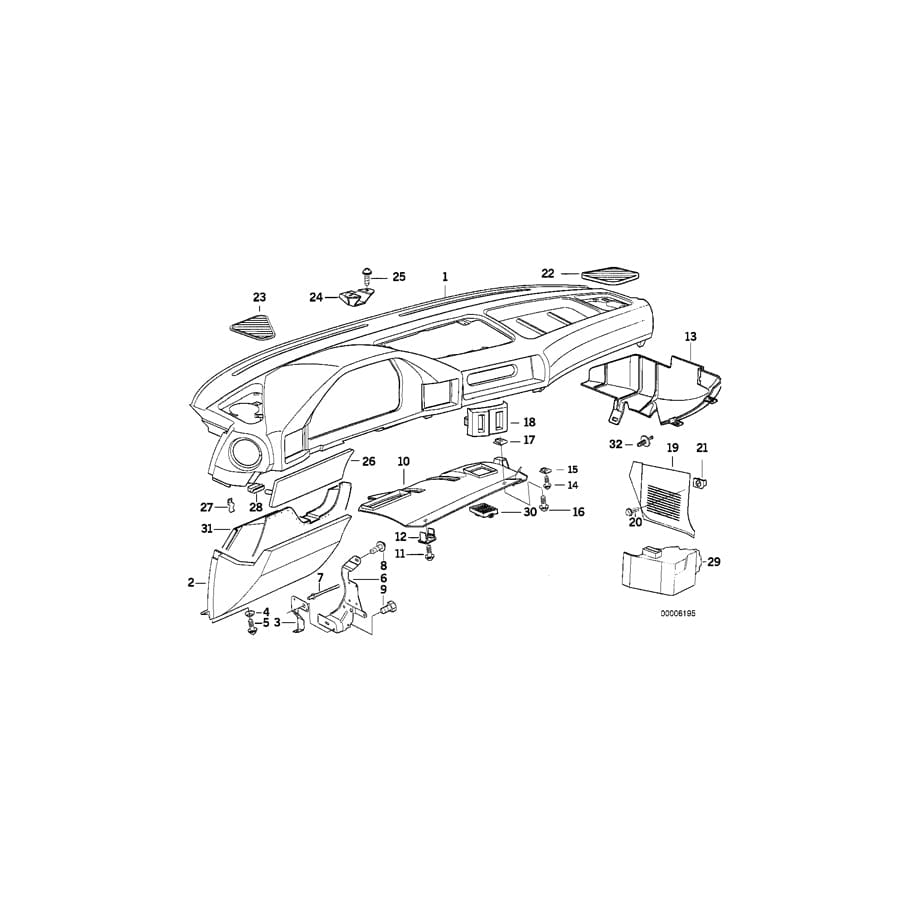 Genuine BMW 51452232578 E34 Covering Right (Inc. M5 3.8, M5 & M5 3.6) | ML Performance UK Car Parts