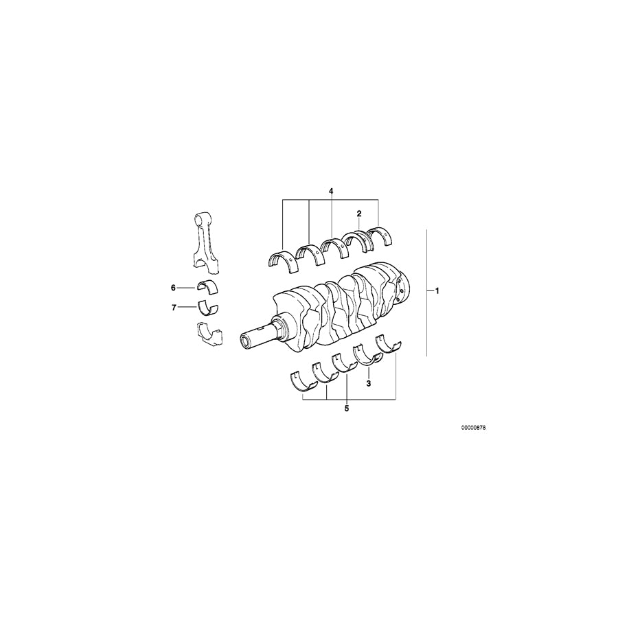 Genuine BMW 11210004014 E36 At-Crankshaft With Bearing Shells (Inc. 318tds) | ML Performance UK Car Parts