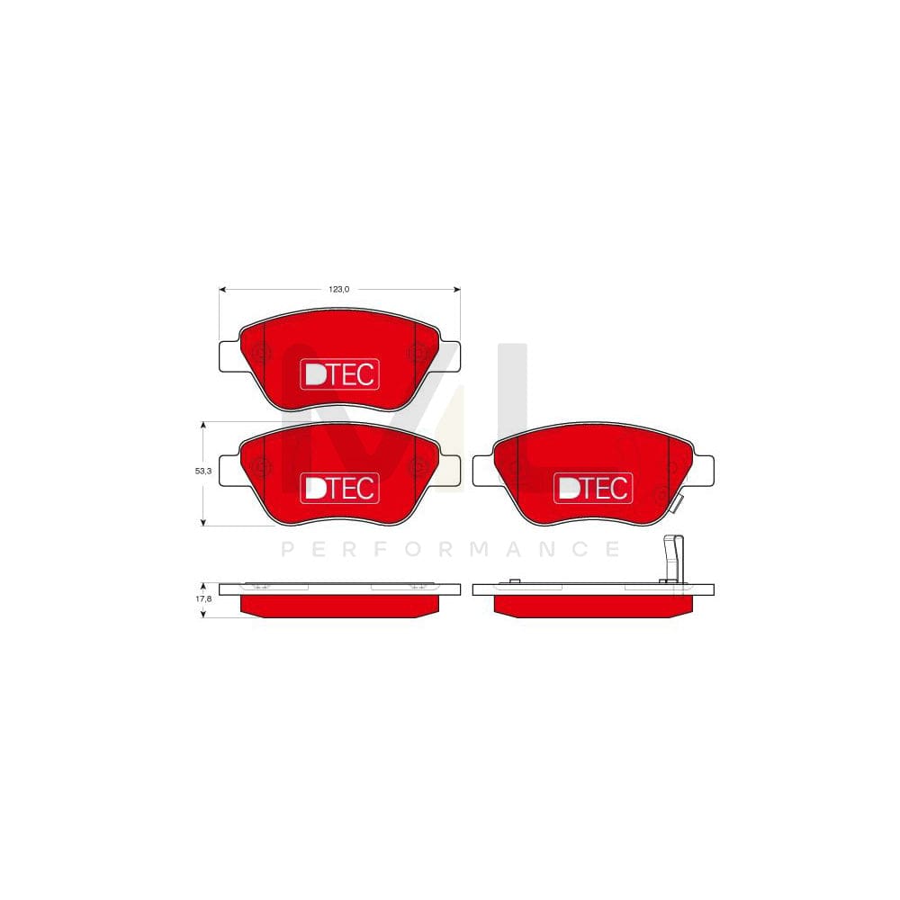 TRW Dtec Cotec Gdb1700Dte Brake Pad Set With Acoustic Wear Warning, With Brake Caliper Screws, With Accessories | ML Performance Car Parts