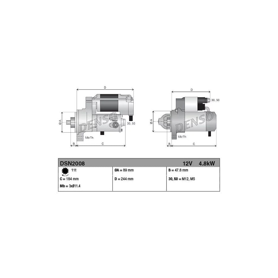 Denso DSN2008 Dsn2008 Starter Motor | ML Performance UK