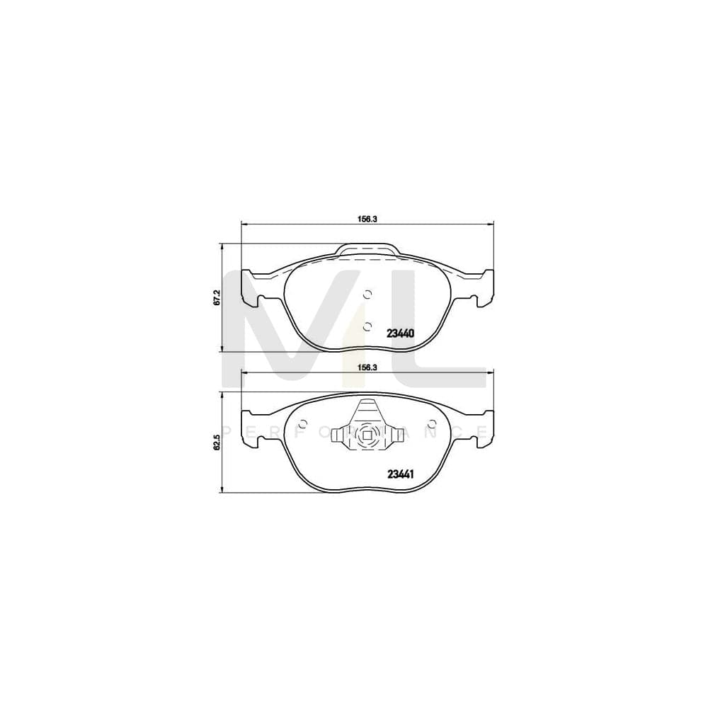 Brembo P 24 071 Brake Pad Set For Ford Fiesta Directional Brake Pads, Excl. Wear Warning Contact | ML Performance Car Parts