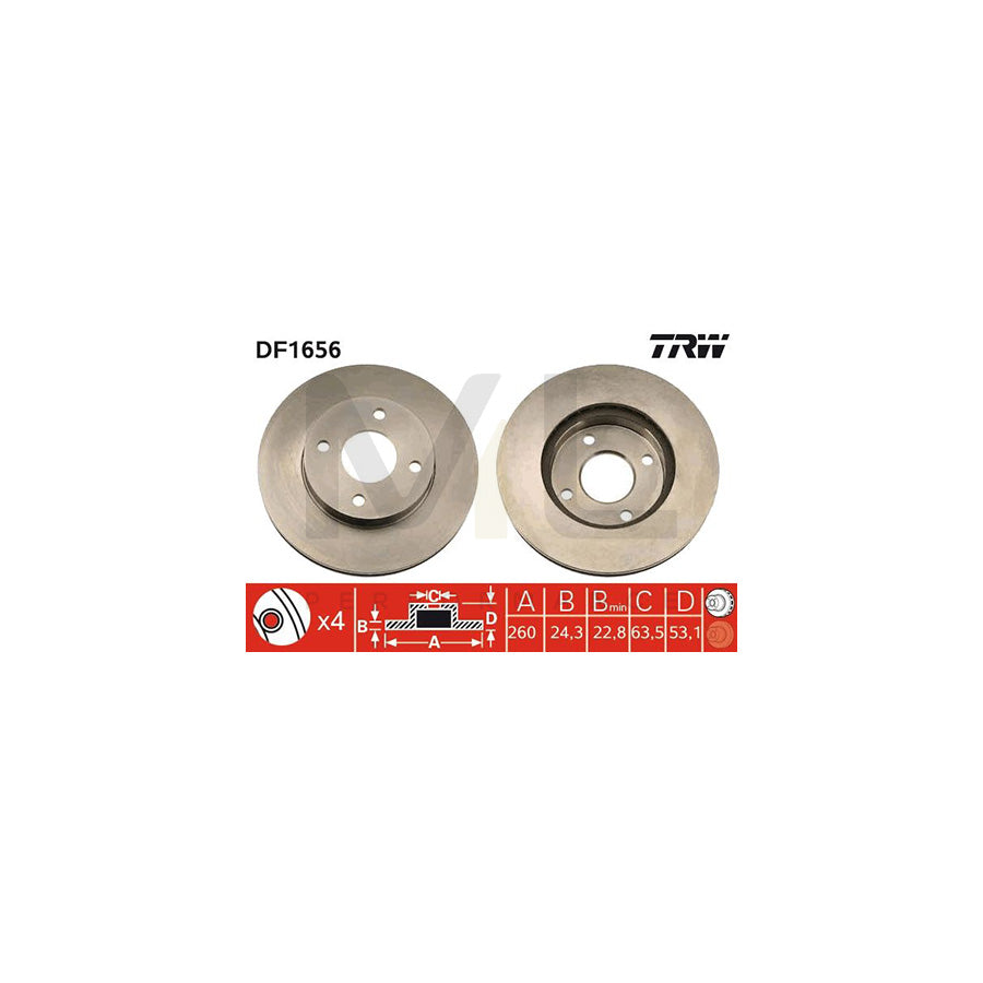 TRW DF1656 Brake Disc Vented | ML Performance Car Parts