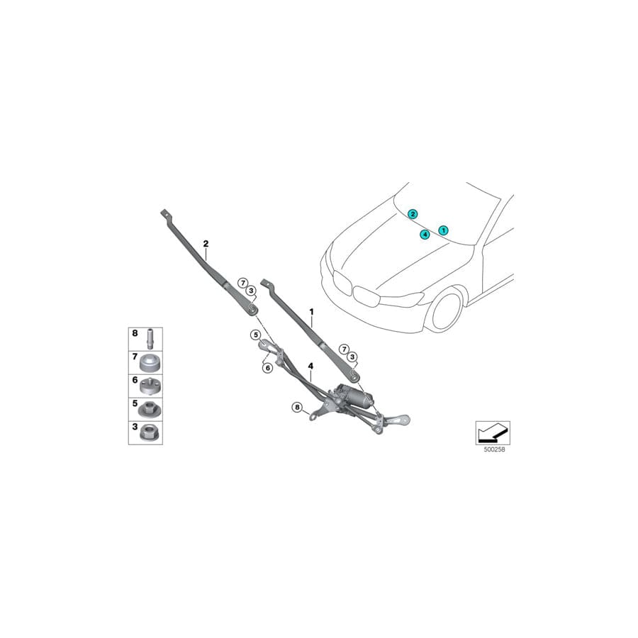 Genuine BMW 61619463860 G12 F90 G14 Wiper Arm, Driver's Side (Inc. 840i, 750Li & 725Ld) | ML Performance UK Car Parts