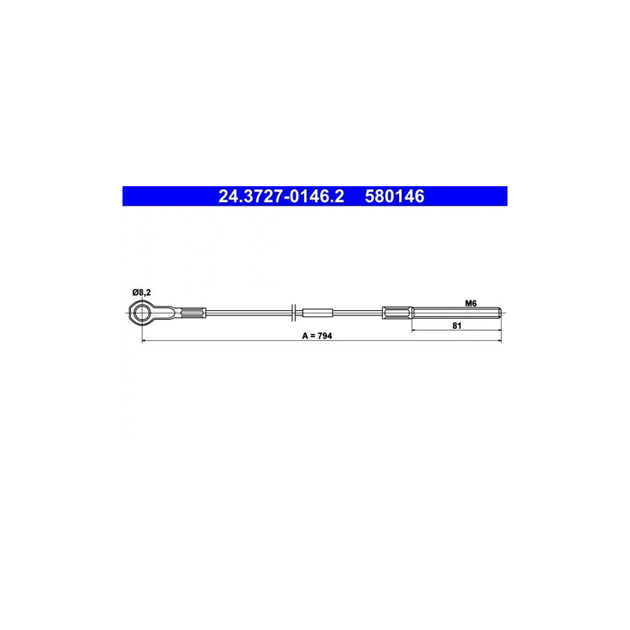 ATE 24.3727-0146.2 Hand Brake Cable