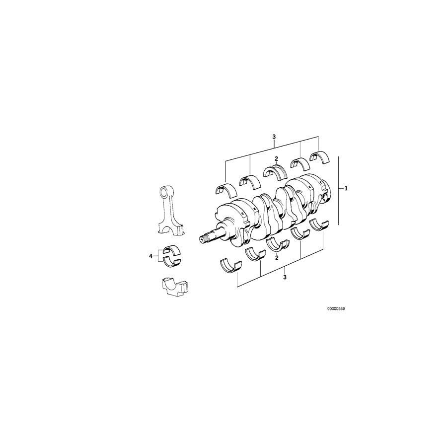 Genuine BMW 11211304035 E30 Classic Guide-Bearing Shell Blue 54,75MM(+0,25) (Inc. M3 & E30 M3 Gr.A/DTM) | ML Performance UK Car Parts