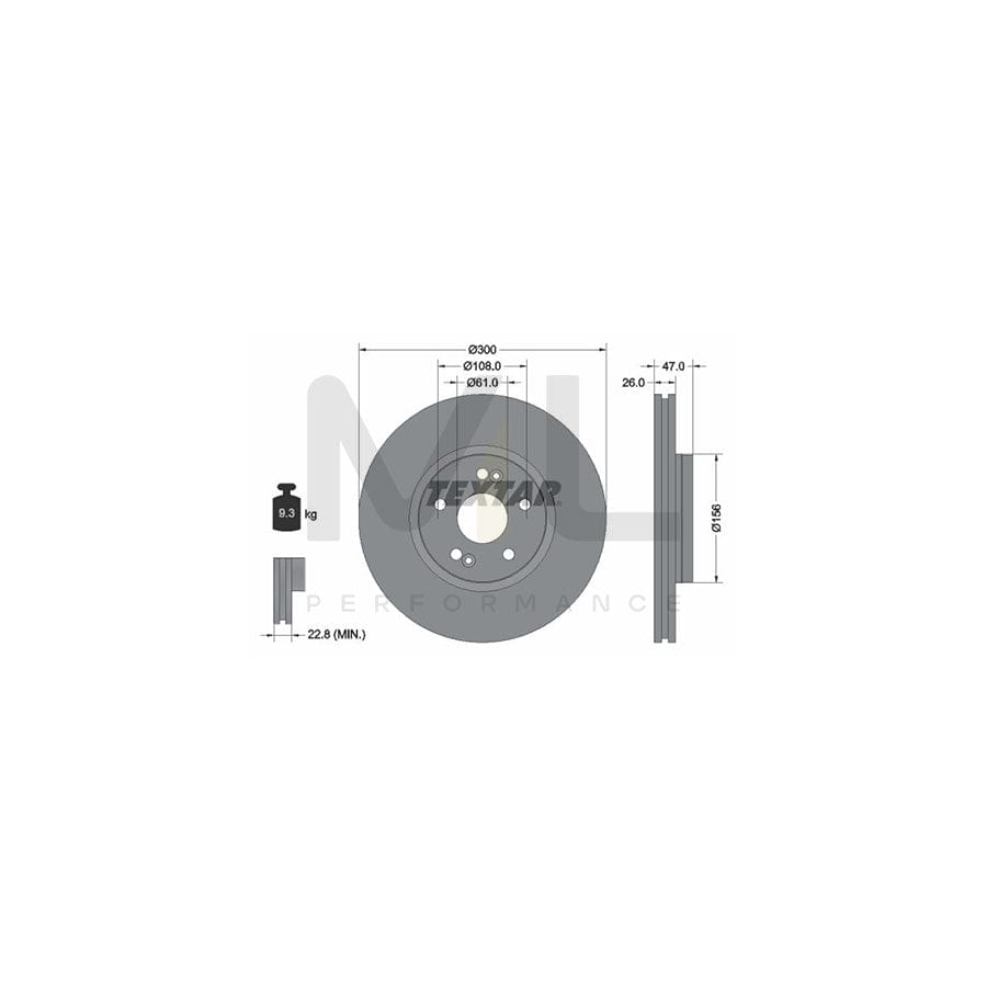 TEXTAR PRO 92119003 Brake Disc for RENAULT LAGUNA Externally Vented, Coated, without wheel hub, without wheel studs | ML Performance Car Parts