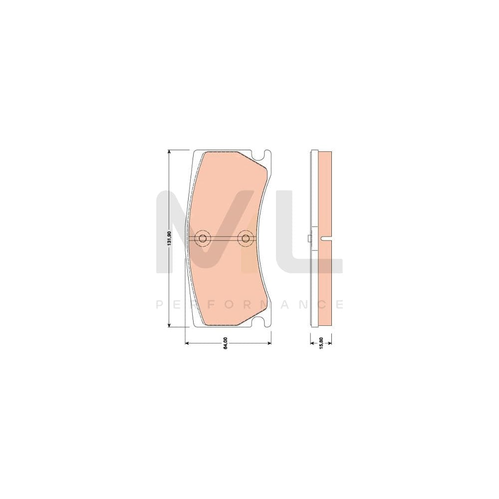 TRW Gdb1801 Brake Pad Set For Jaguar Xk Not Prepared For Wear Indicator | ML Performance Car Parts