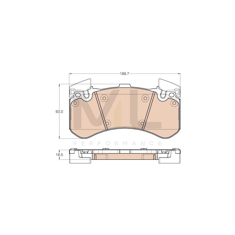 TRW Gdb1976 Brake Pad Set For Audi A8 D4 (4H2, 4H8, 4Hc, 4Hl) Prepared For Wear Indicator | ML Performance Car Parts