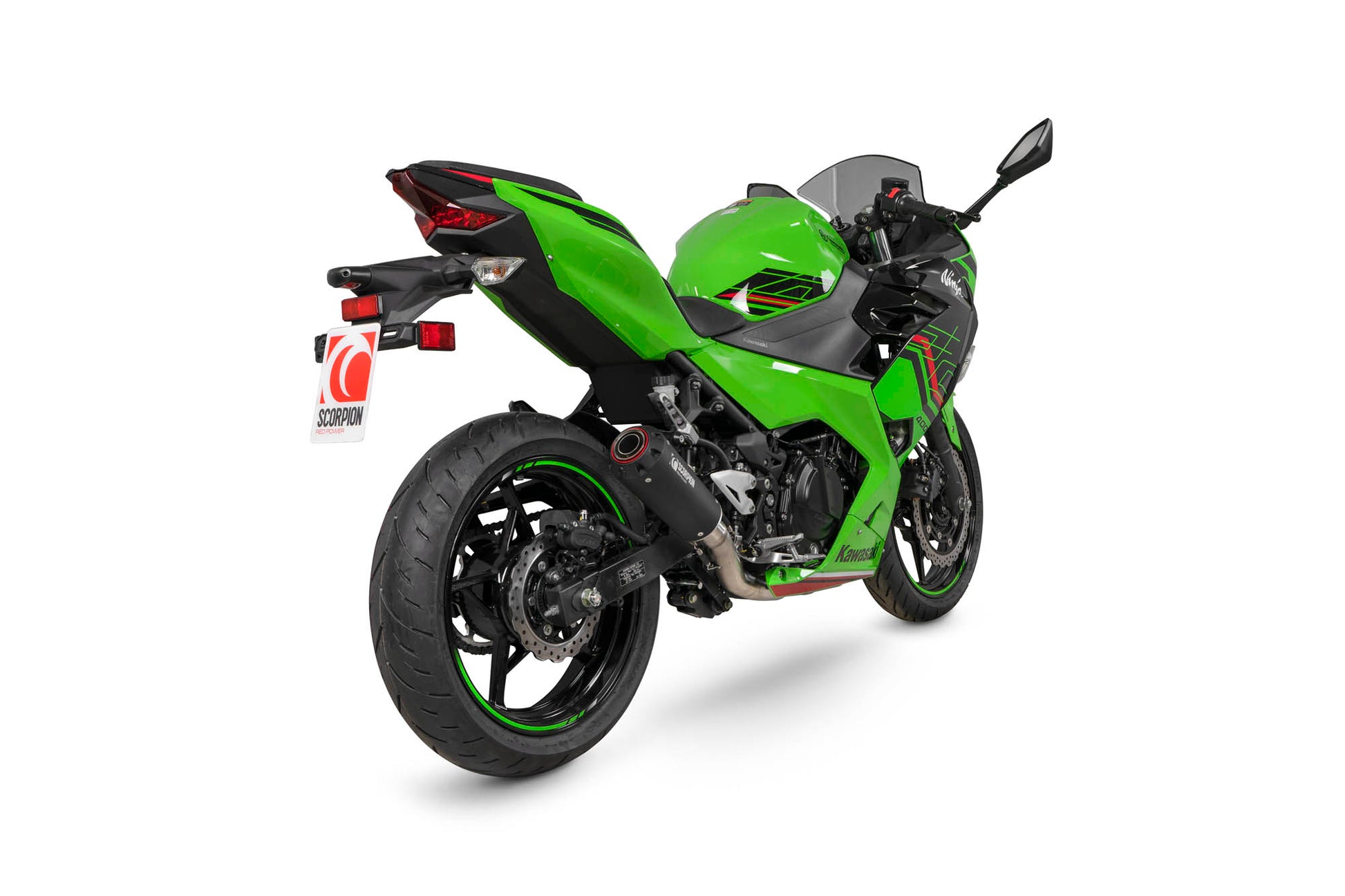 Scorpion PKA143SYSBCER Kawasaki Ninja 400 Red Power Race System - Black Ceramic Sleeve | ML Performance UK UK