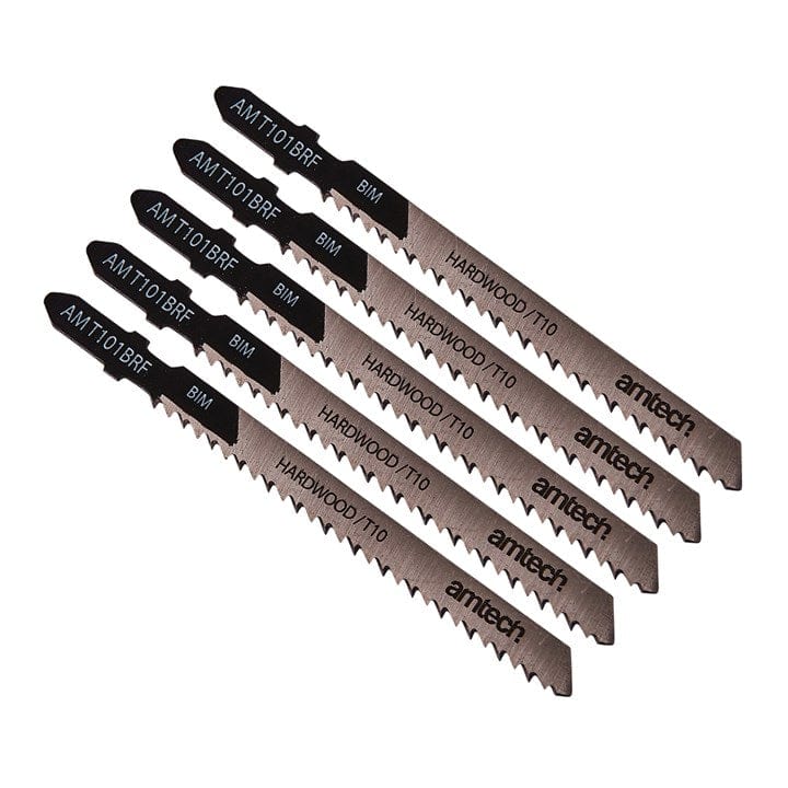 Amtech 5pcs. Reverse Cut Wood Jigsaw Blade Set (AMT101BRF) | ML Performance DIY & Power Tools