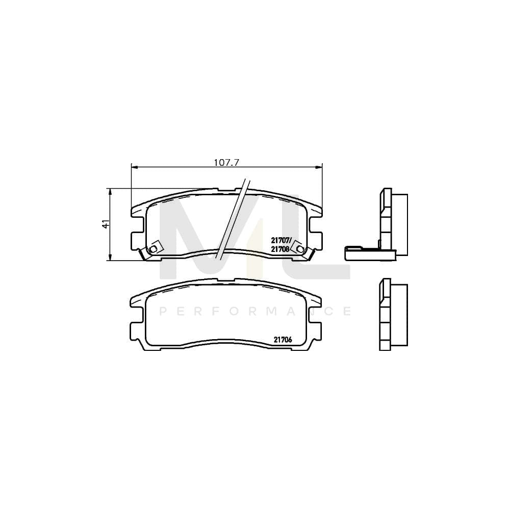 Hella 8DB 355 016-591 Brake Pad Set With Acoustic Wear Warning | ML Performance Car Parts