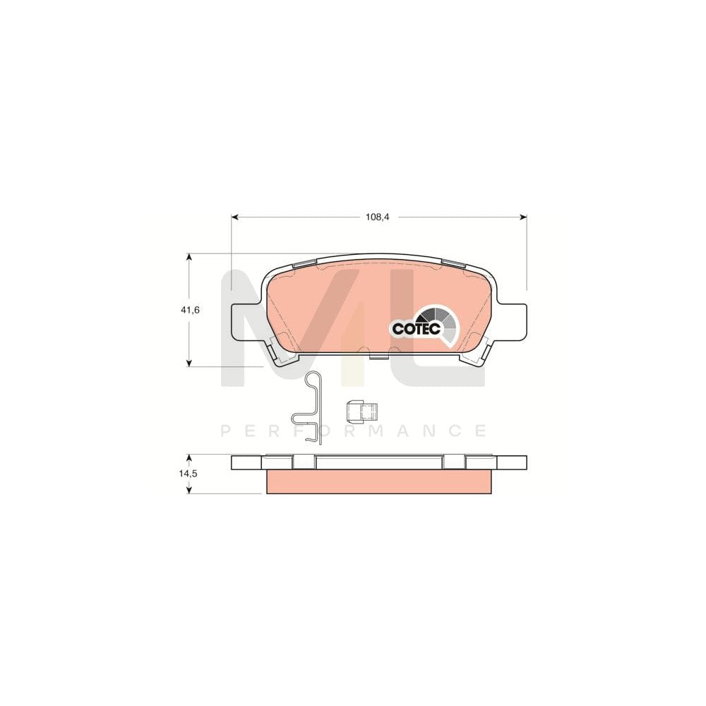 TRW Cotec Gdb3223 Brake Pad Set With Acoustic Wear Warning, With Accessories | ML Performance Car Parts